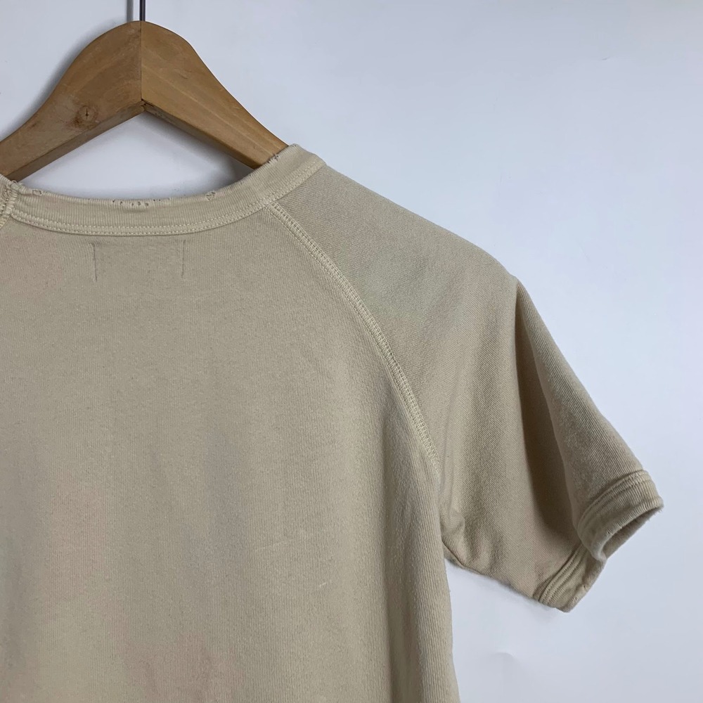 Back Beat Rags Women's Short Sleeve Raglan Sweatshirt Distressed V-Stitch Size M - Picture 7 of 12